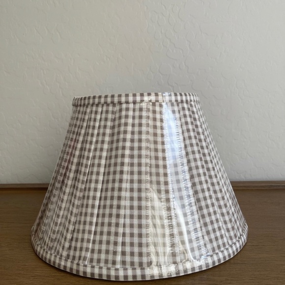 Gingham Pleated Lamp Shade Brown - Threshold™ designed with Studio McGee - Picture 3 of 6